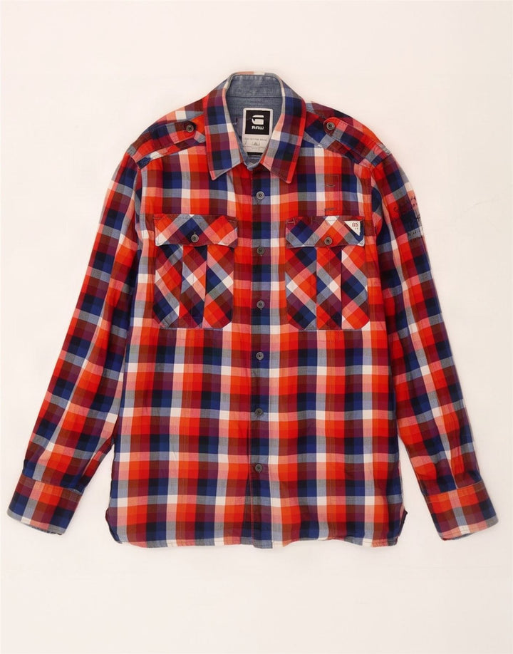 G-Star Mens Shirt Large Multicoloured Check Cotton