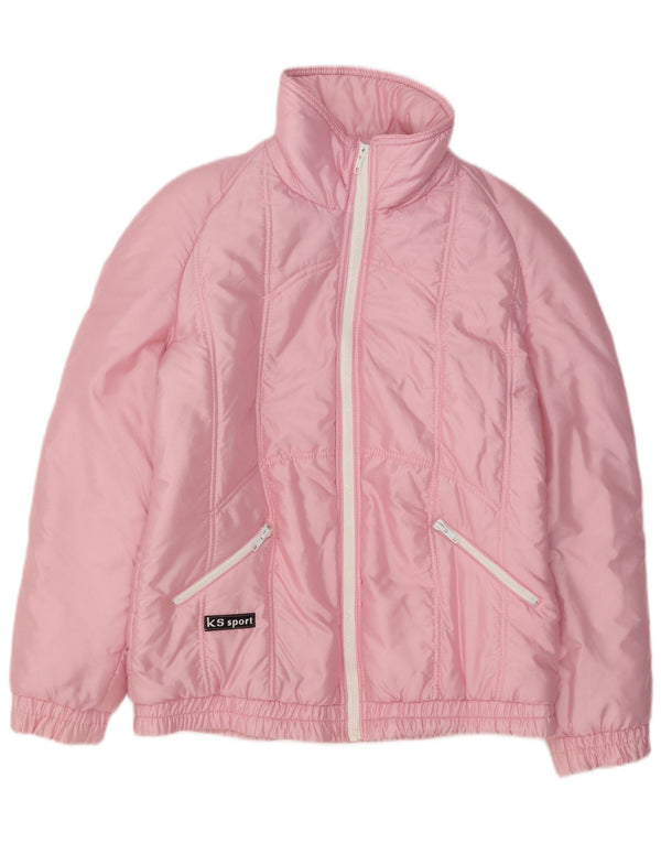 Vintage Womens Standard Fit Padded Jacket EU 40 Medium Pink Polyamide