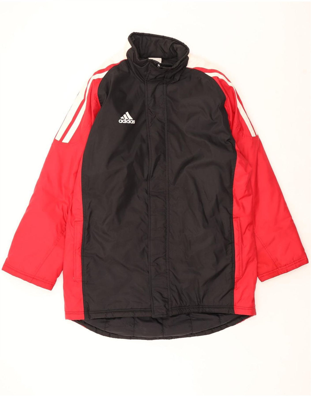 ADIDAS Mens Windbreaker Coat UK 46/48 XL Black Colourblock Polyamide