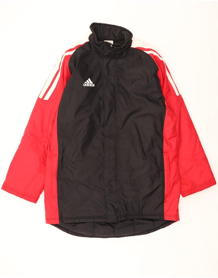 ADIDAS Mens Windbreaker Coat UK 46/48 XL Black Colourblock Polyamide