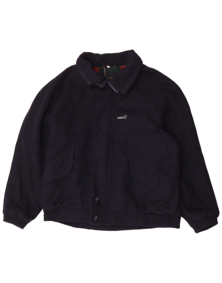 Bailo Mens Loose Fit Bomber Jacket IT 52 XL Navy Blue Wool