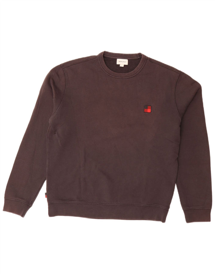 Woolrich Mens Loose Fit Sweatshirt Jumper Small Brown Cotton