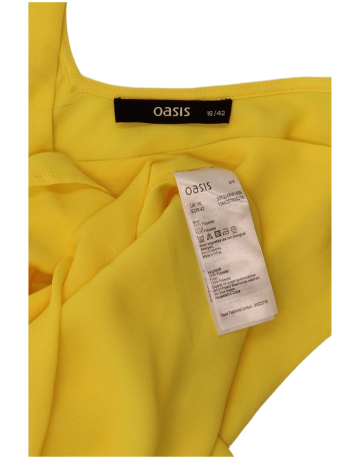 Oasis Womens Sleeveless Blouse Top UK 16 Large Yellow Polyester