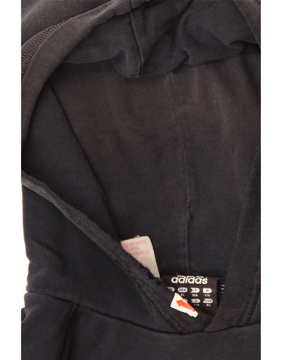 ADIDAS Boys Graphic Hoodie Jumper 15-16 Years Black