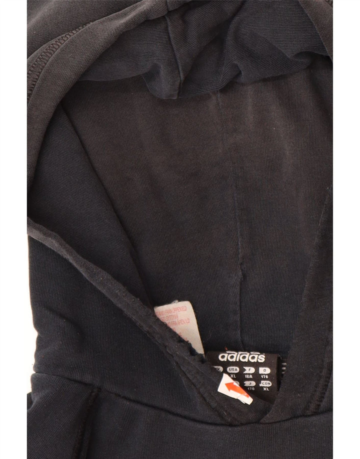 ADIDAS Boys Graphic Hoodie Jumper 15-16 Years Black