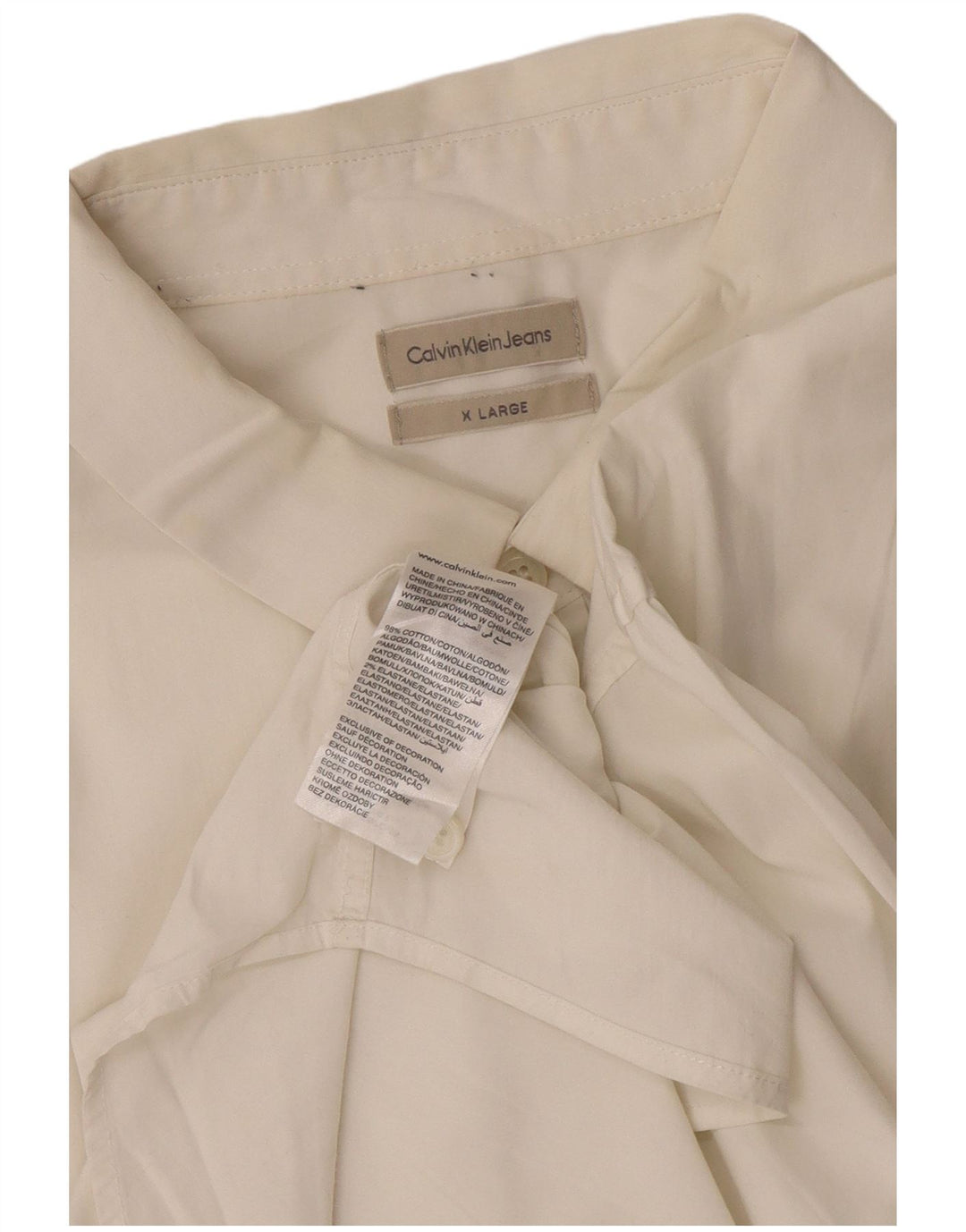 Calvin Klein Jeans Mens Shirt XL White Cotton