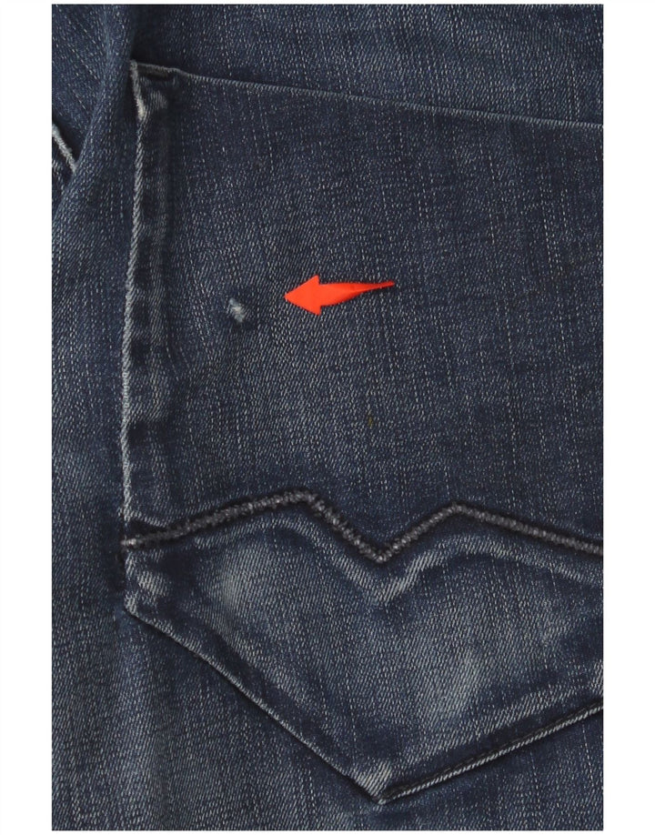 HUGO BOSS Mens Straight Jeans W34 L32 Navy Blue Cotton