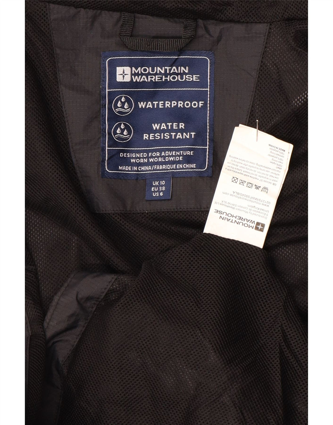 Mountain Warehouse Womens Oversized Hooded Rain Jacket UK 10 Small Black