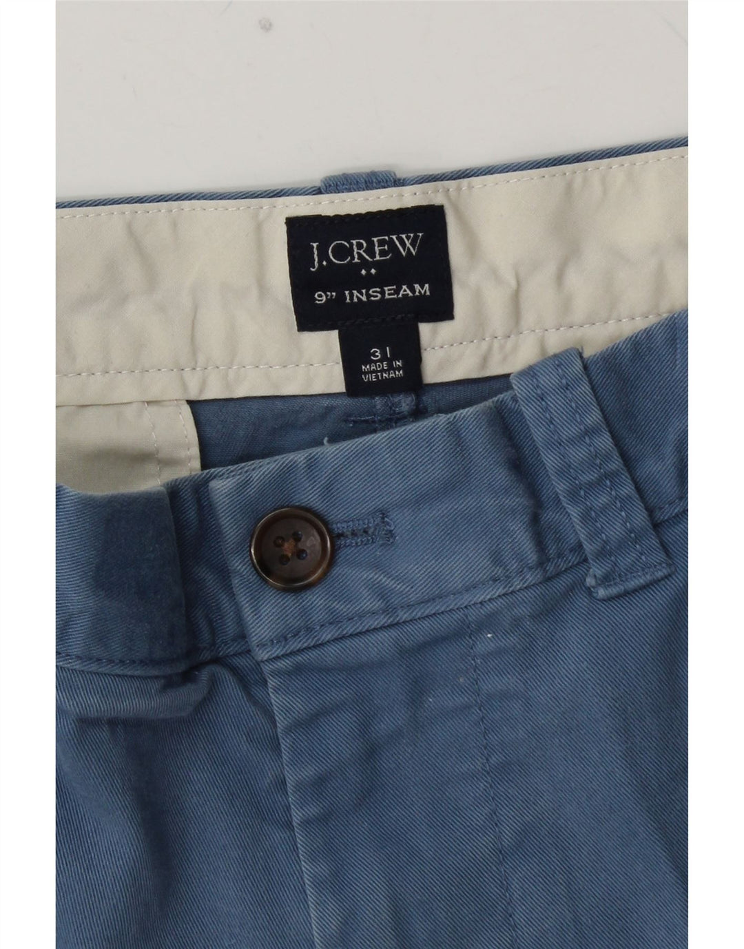 J. CREW Mens Chino Shorts W31 Medium Blue Cotton
