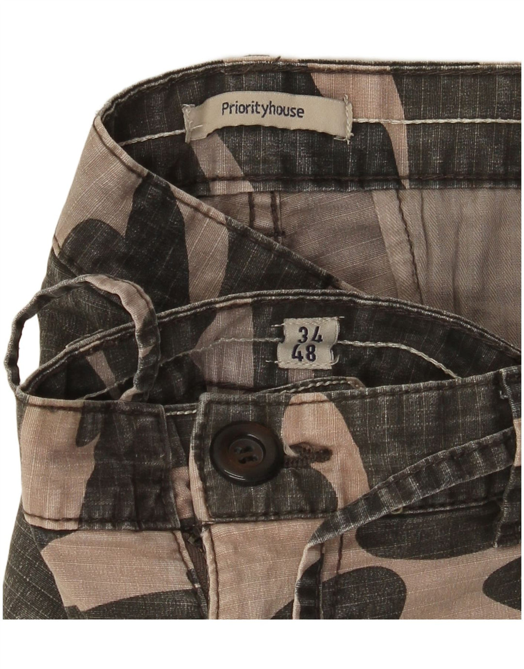 VINTAGE Mens Cargo Shorts W34 Large  Khaki Camouflage Cotton