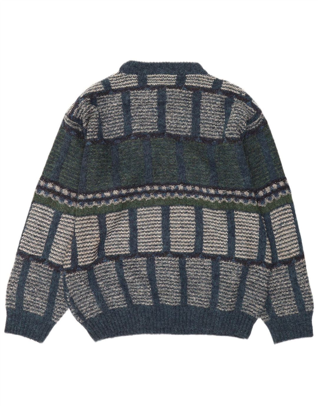 Vintage Mens Crew Neck Jumper Sweater IT 48 Medium Multicoloured Geometric