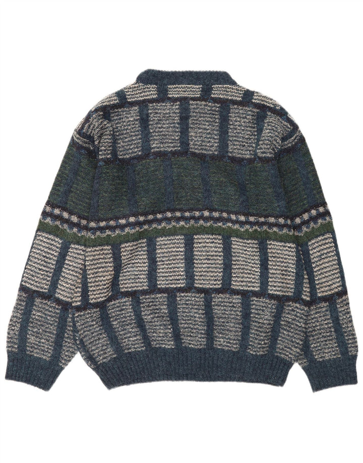Vintage Mens Crew Neck Jumper Sweater IT 48 Medium Multicoloured Geometric