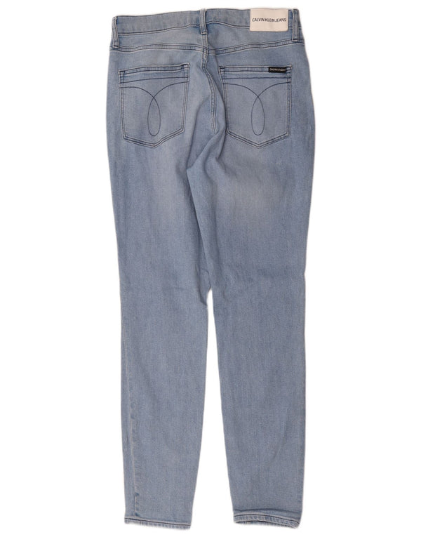 Calvin Klein Womens Distressed Skinny Jeans W30 L30 Blue Cotton