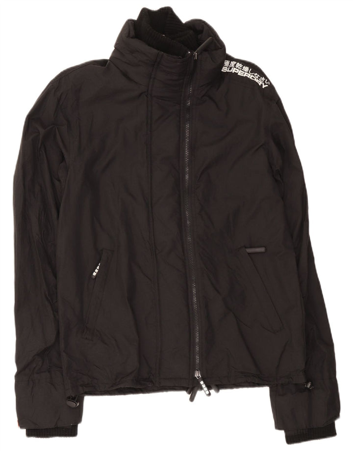 Superdry Mens Graphic Windbreaker Jacket UK 38 Medium Black Nylon