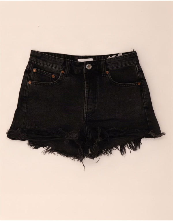 Zara Womens Denim Shorts EU 36 XS W26 Black Cotton