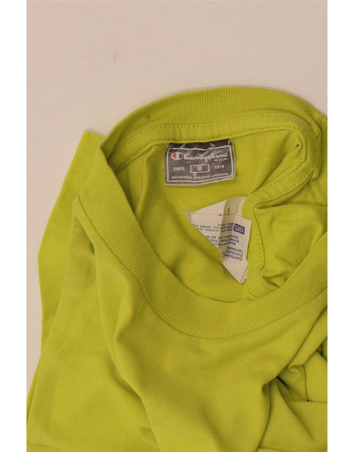 Champion Mens Graphic T-Shirt Top Medium Green Cotton