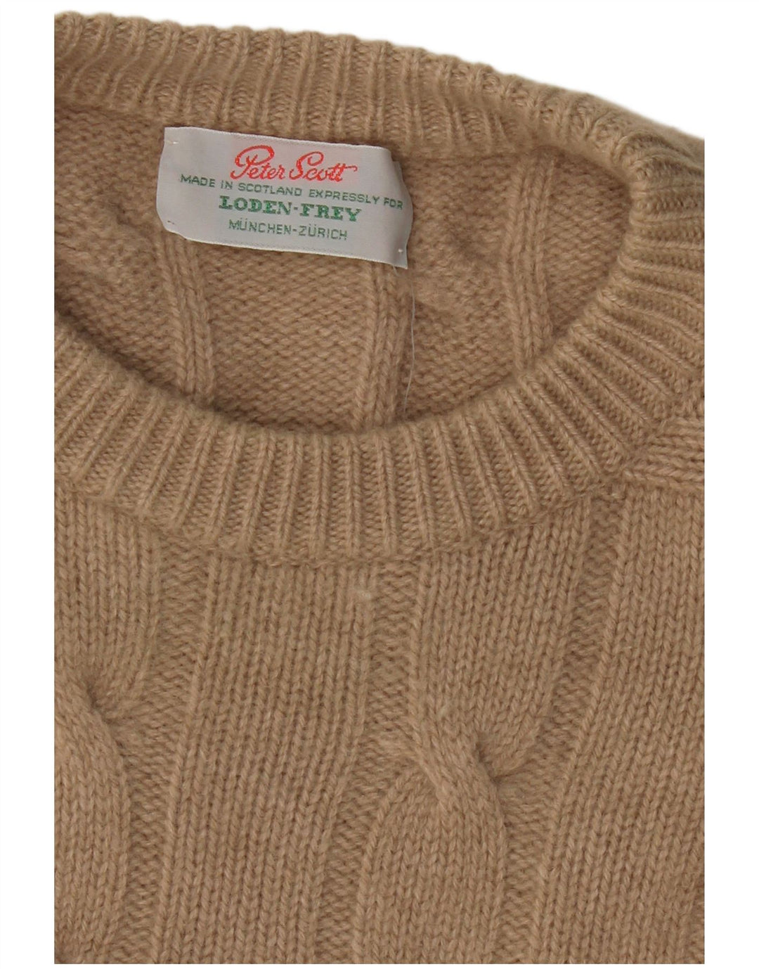 PETER SCOTT Mens Crew Neck Jumper Sweater 2XL Beige