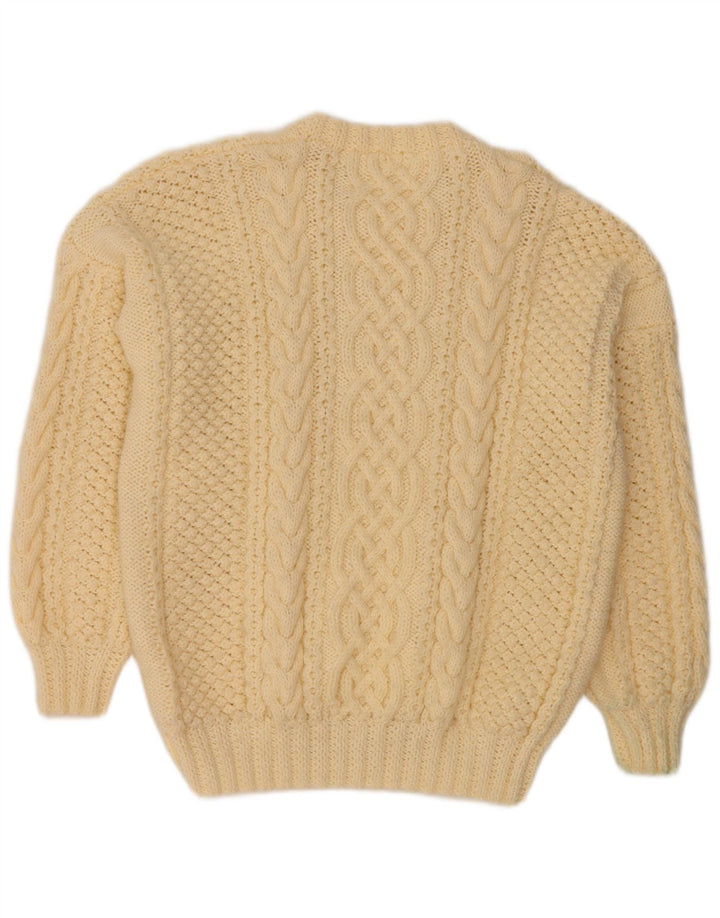 VINTAGE Womens Crew Neck Jumper Sweater UK 14 Large Off White