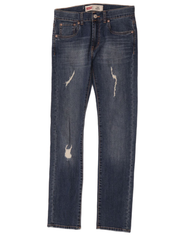 Levi's Boys 510 Distressed Skinny Jeans 13-14 Years W28 L30 Blue Cotton