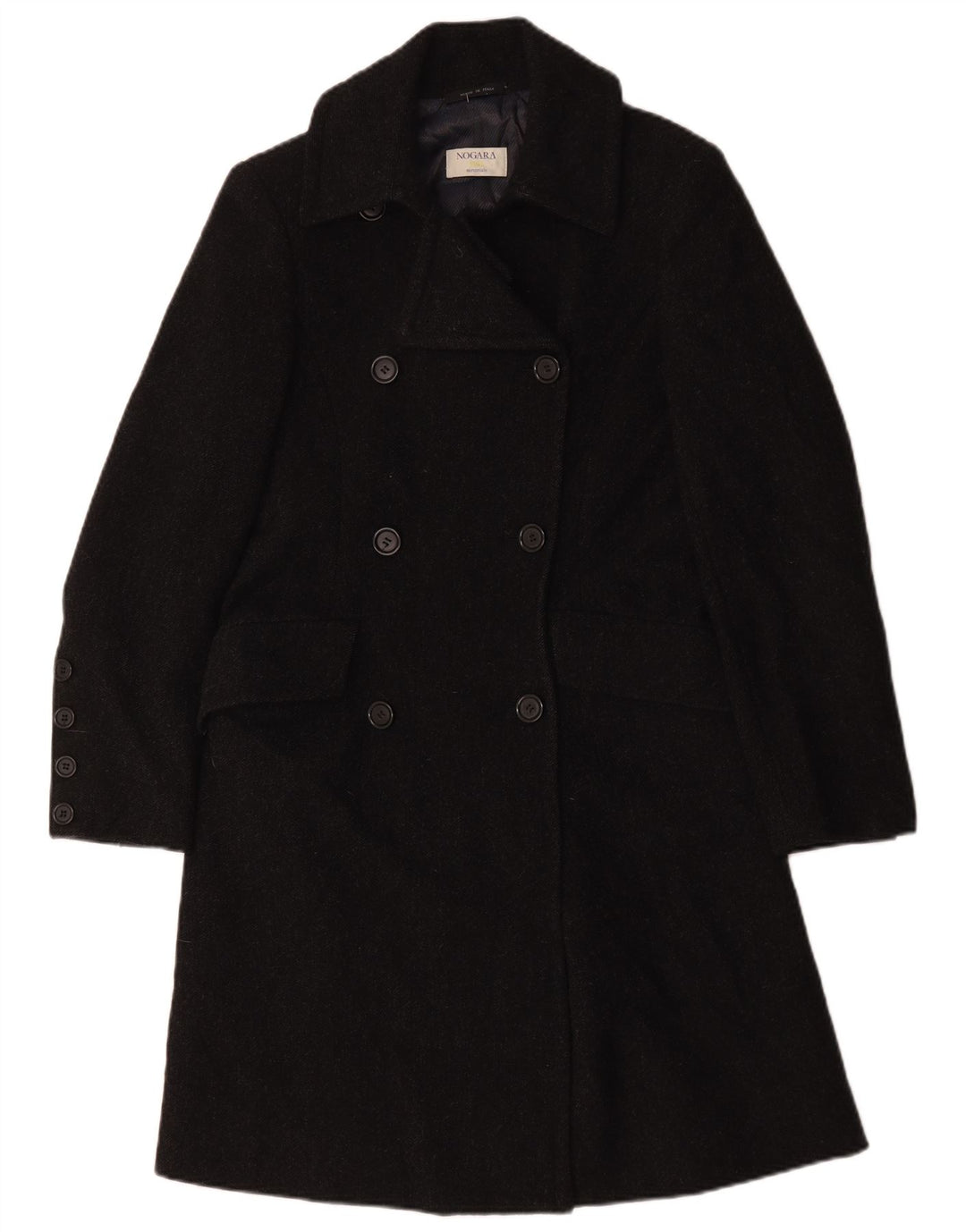 Nogara 1945 Womens Double Breasted Coat IT 42 Medium Grey Wool