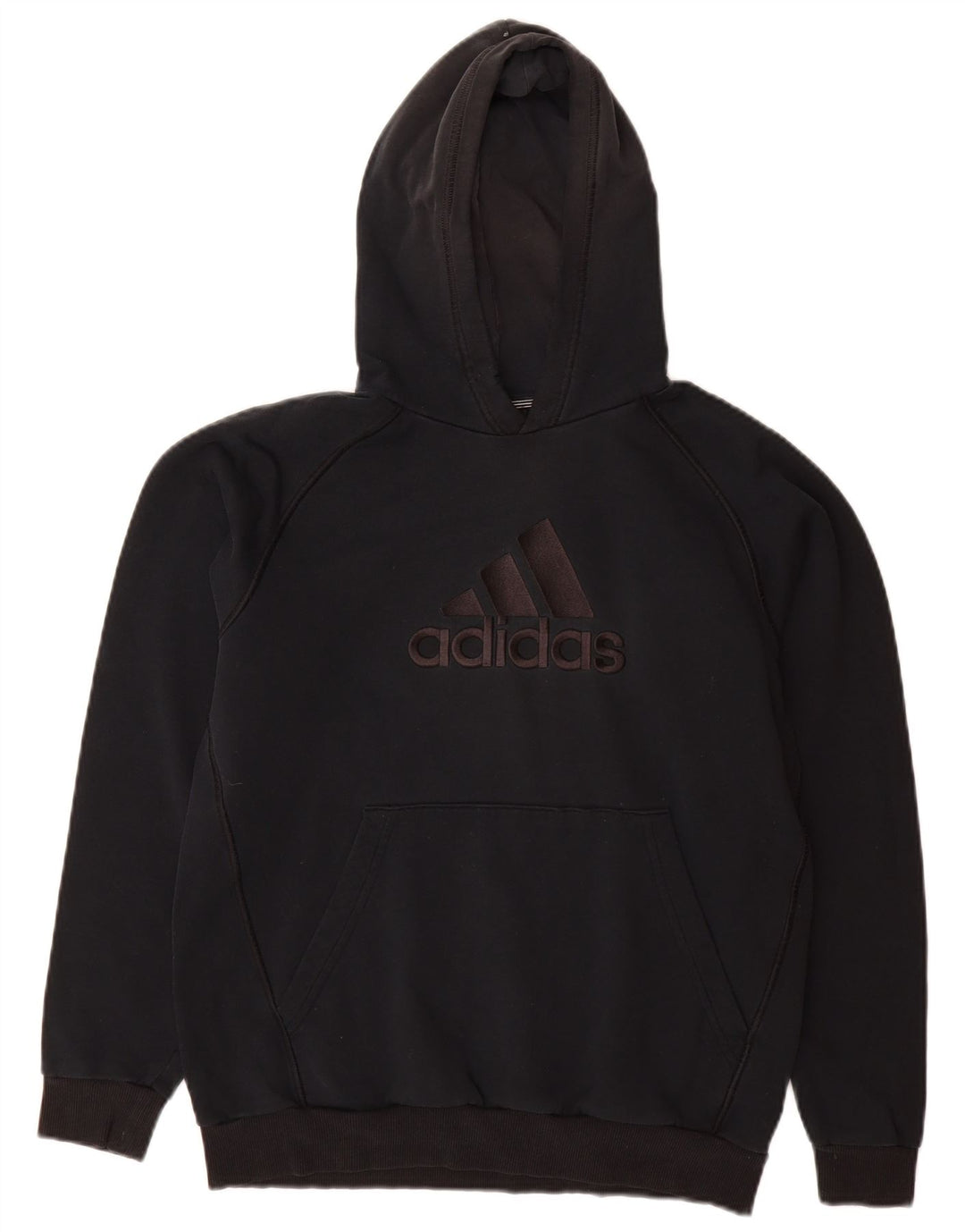 ADIDAS Boys Graphic Hoodie Jumper 15-16 Years Black