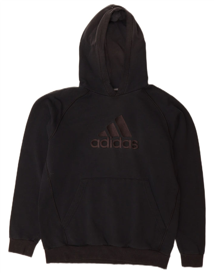 ADIDAS Boys Graphic Hoodie Jumper 15-16 Years Black
