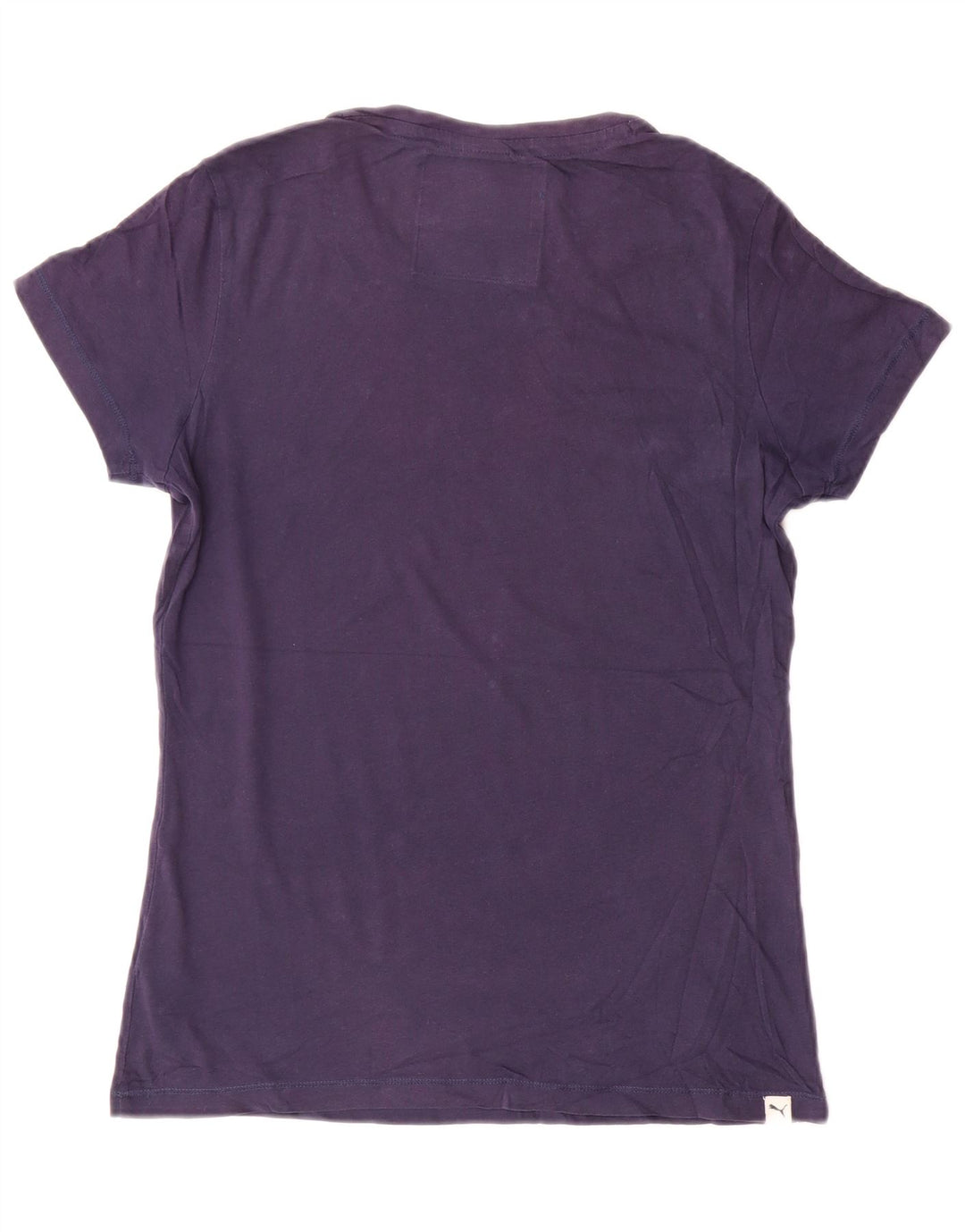 Puma Womens Graphic T-Shirt Top UK 12 Medium Navy Blue Cotton