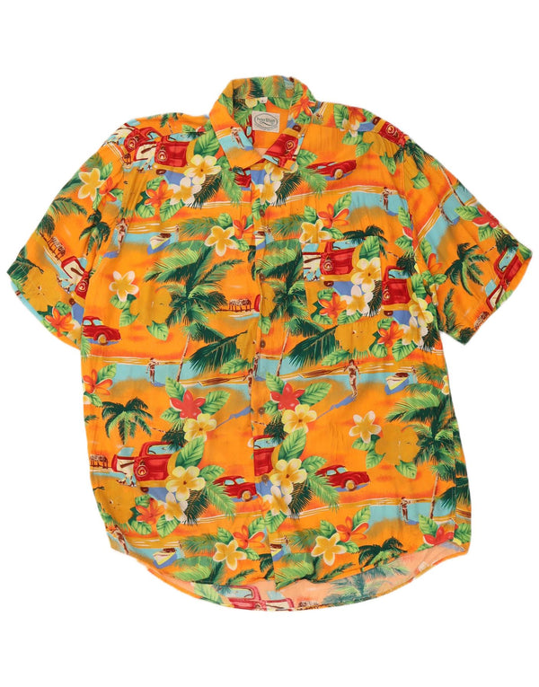 PETER ELLIOT Mens Short Sleeve Shirt Large Multicoloured Floral Hawaiian