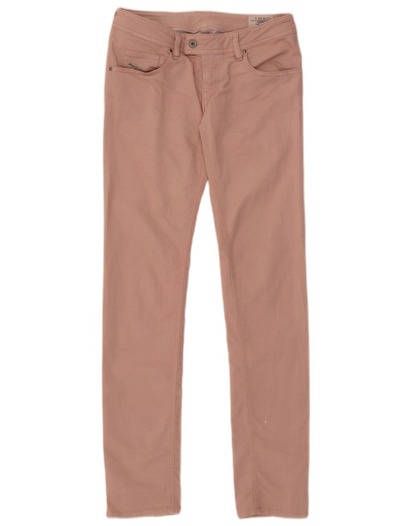 Diesel Womens Nevy Mid Rise Low Waist Skinny Jeans W30 L34 Pink Cotton