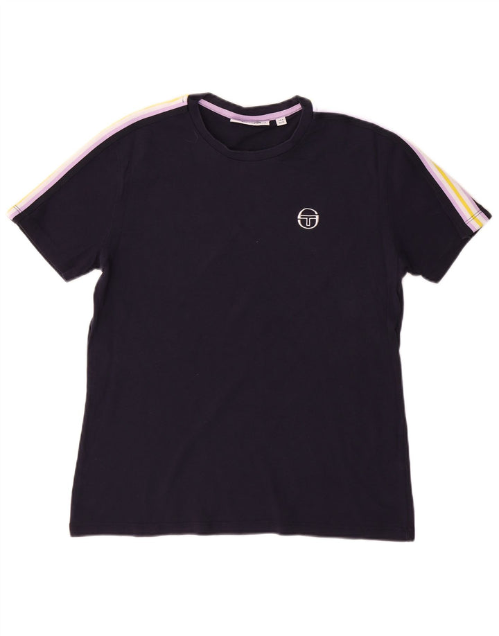 SERGIO TACCHINI Mens T-Shirt Top Small Navy Blue Colourblock