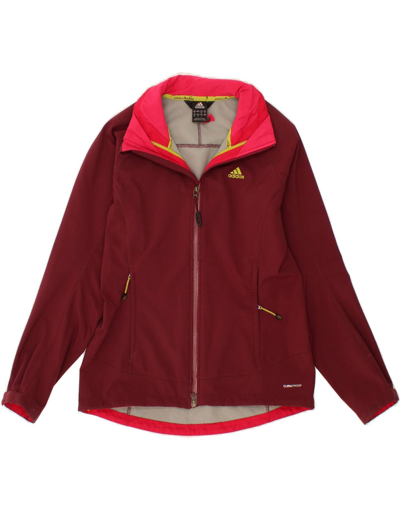 ADIDAS Womens Clima Proof Windbreaker Jacket UK 12 Medium Burgundy Vintage Adidas and Second-Hand Adidas from Messina Hembry 