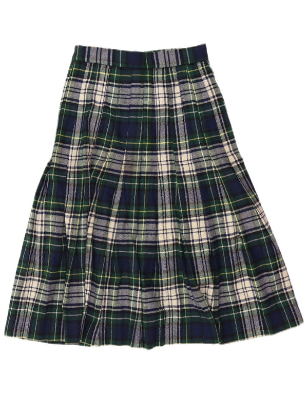 VINTAGE Womens High Waist Wrap Skirt IT 42 Medium W26  Green Plaid