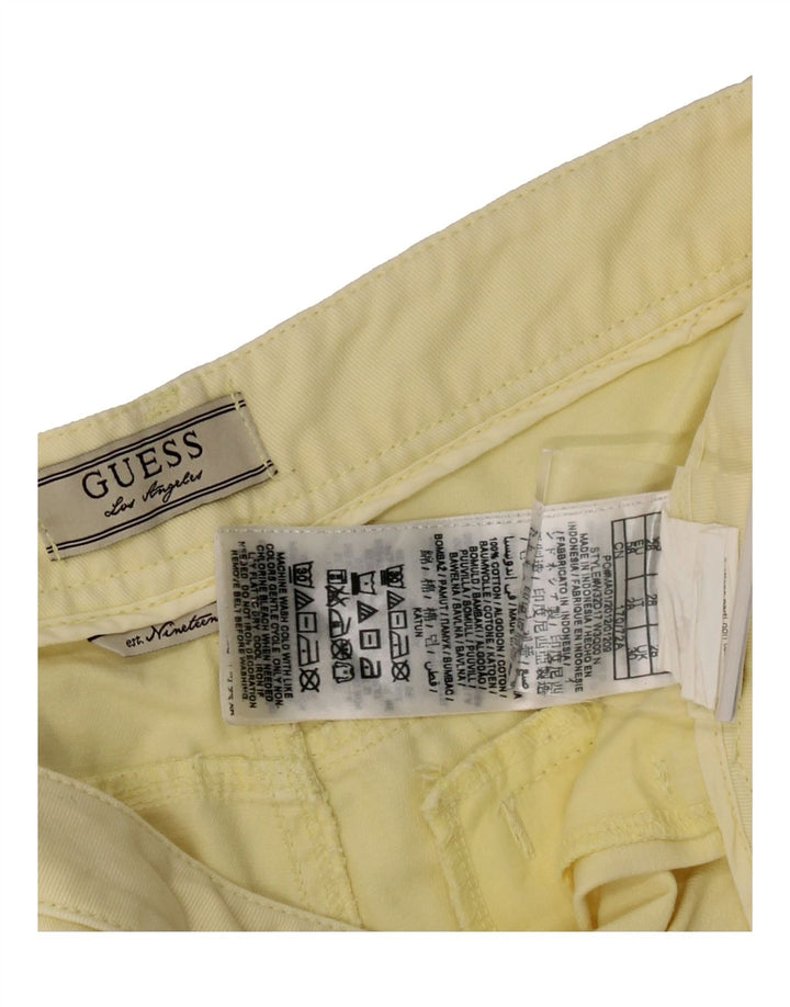 GUESS Womens Denim Shorts W30 Medium  Yellow Cotton Vintage Guess and Second-Hand Guess from Messina Hembry 