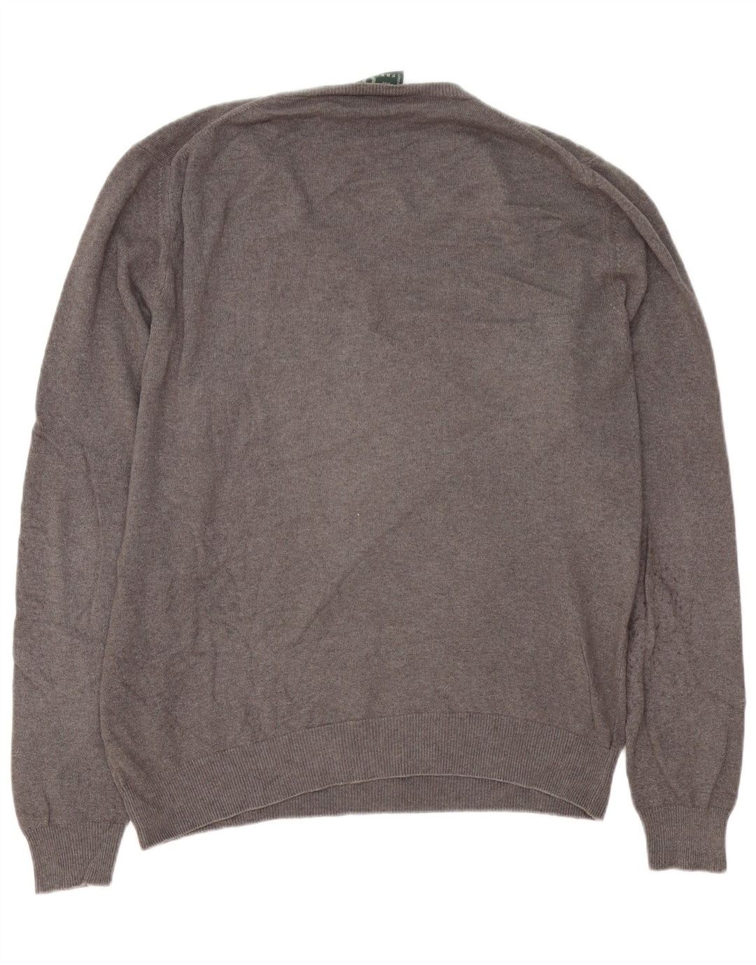 Fred Perry Mens V-Neck Jumper Sweater XL Grey Wool