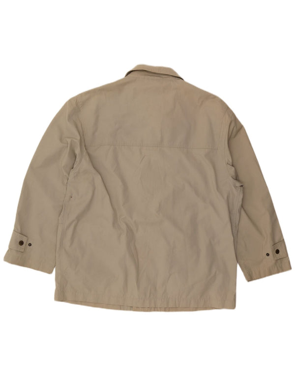 Vintage Mens Utility Jacket UK 42 XL Beige Polyester