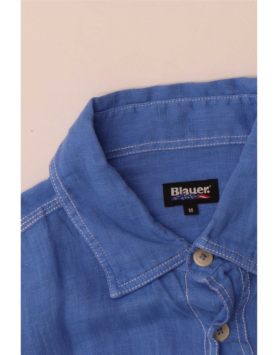 Blauer Mens Shirt Medium Blue Linen