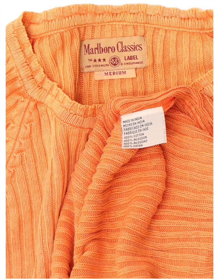 MARLBORO CLASSICS Womens Boat Neck Jumper Sweater UK 12 Medium Orange