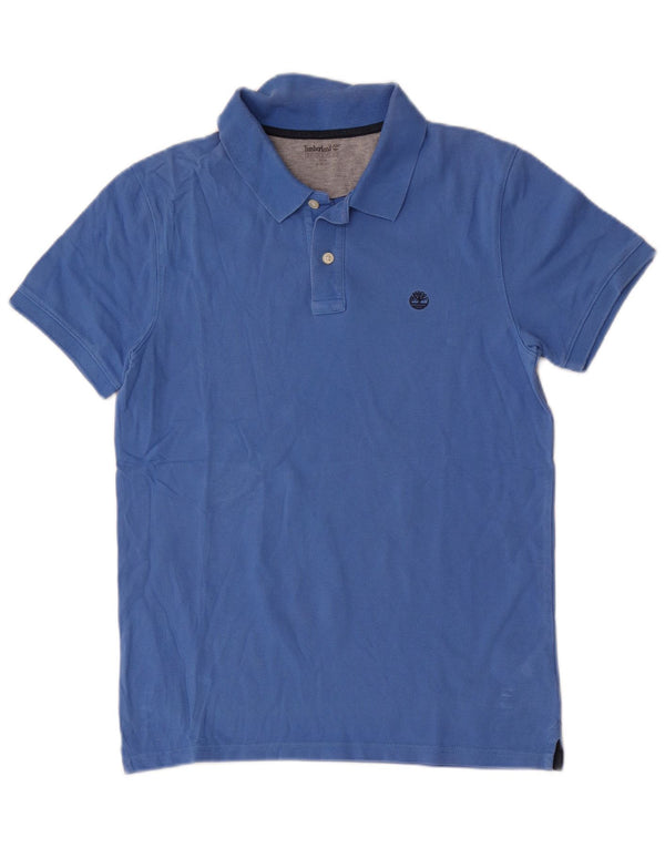 Timberland Mens Slim Fit Polo Shirt Medium Blue Cotton