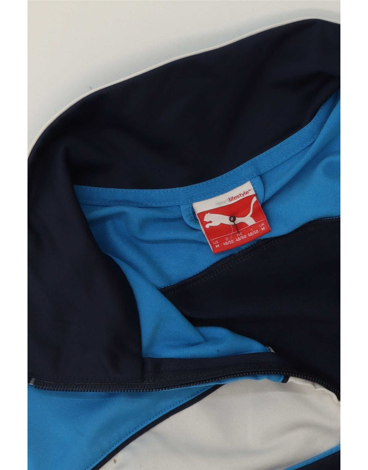 Puma Mens Tracksuit Top Jacket Medium Navy Blue Colourblock