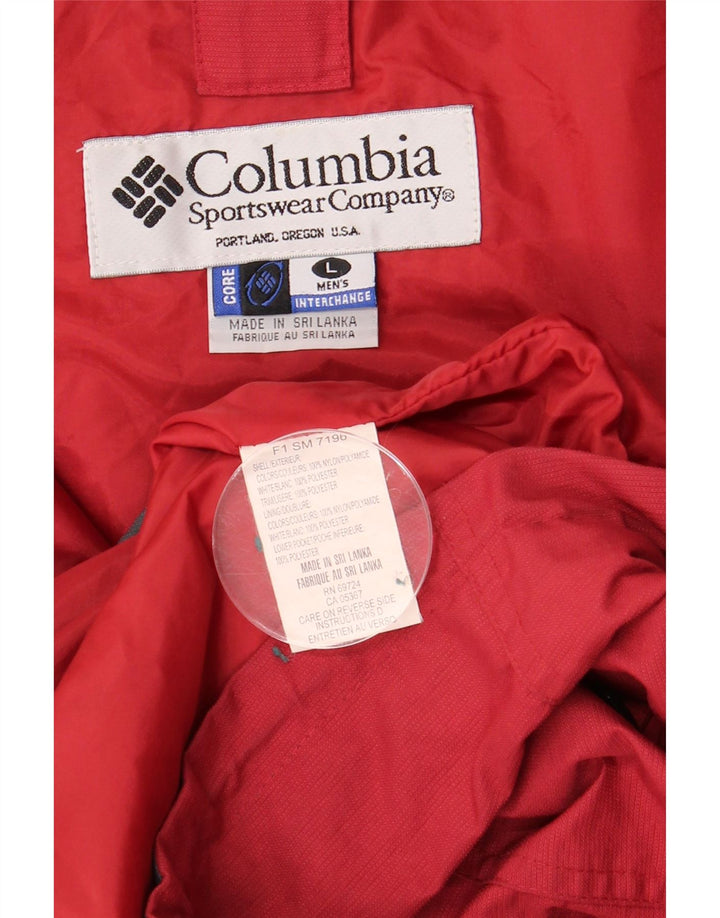 COLUMBIA Mens Loose Fit Windbreaker Jacket UK 40 Large Red Colourblock
