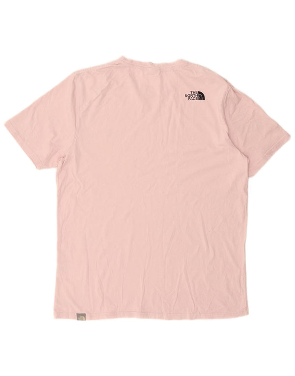 The North Face Mens T-Shirt Top Large Pink Cotton