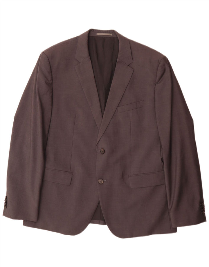 Hugo Boss Mens 2 Button Blazer Jacket EU 58 4XL Grey Virgin Wool Classic