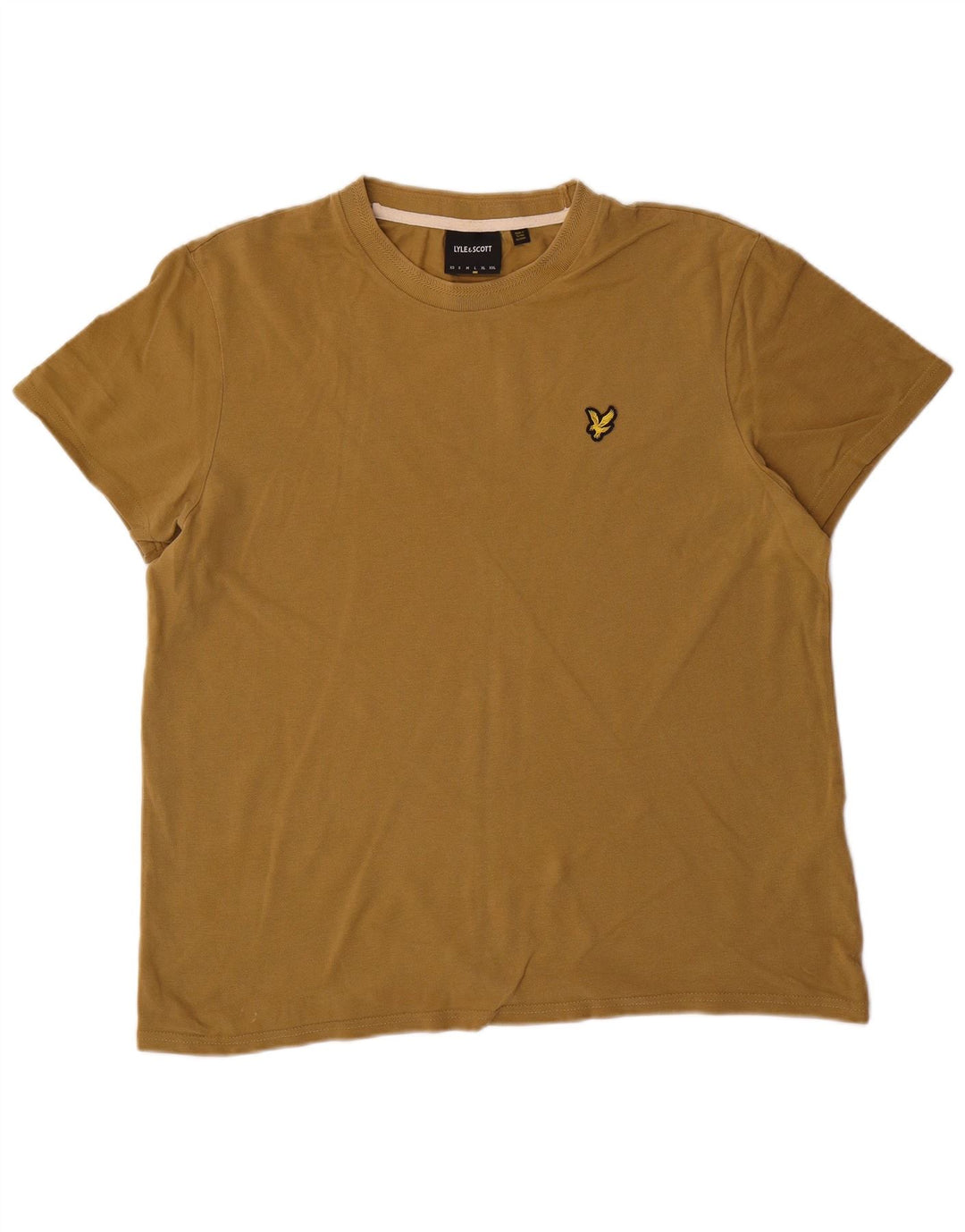 LYLE & SCOTT Mens T-Shirt Top Large Khaki Cotton