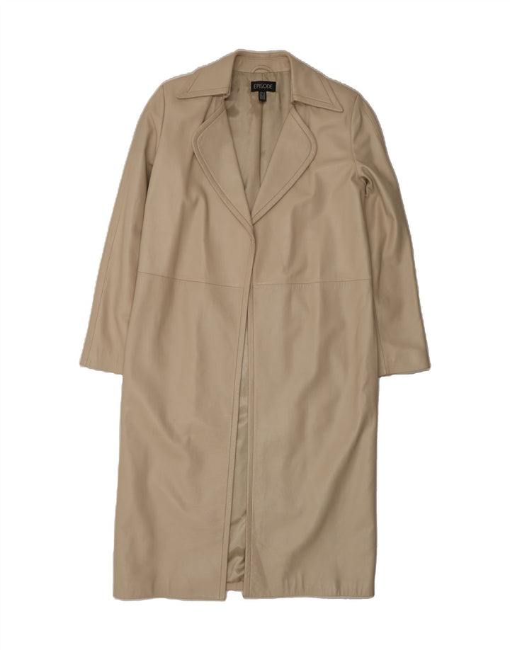 EPISODE Womens Leather Coat UK 10 Small  Beige Leather Vintage Episode and Second-Hand Episode from Messina Hembry 
