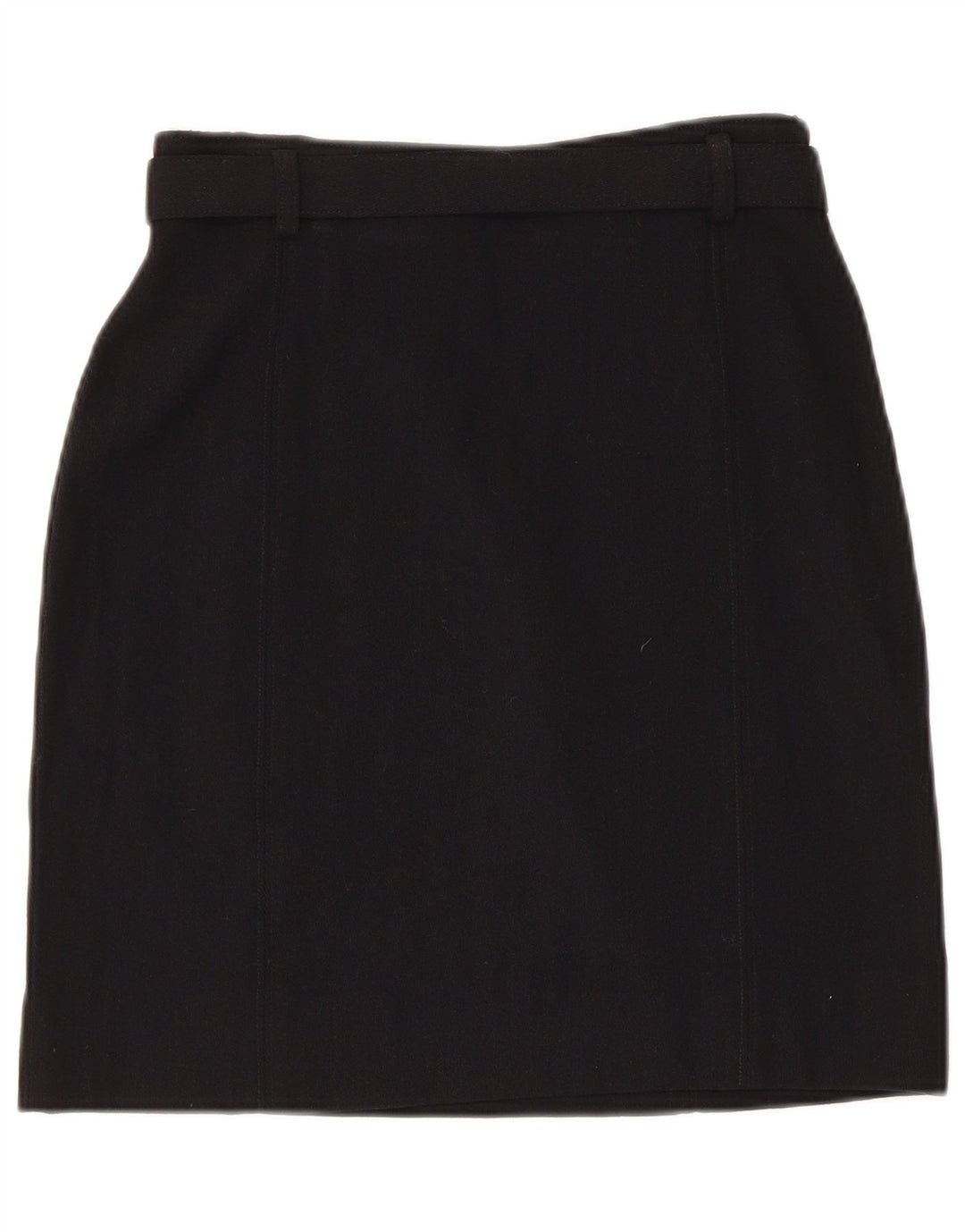 Vintage Womens Straight Skirt IT 42 Medium W26 Black Wool