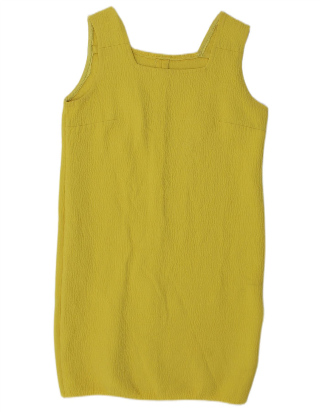 VINTAGE Womens Sleeveless Shift Dress UK 12 Medium Yellow