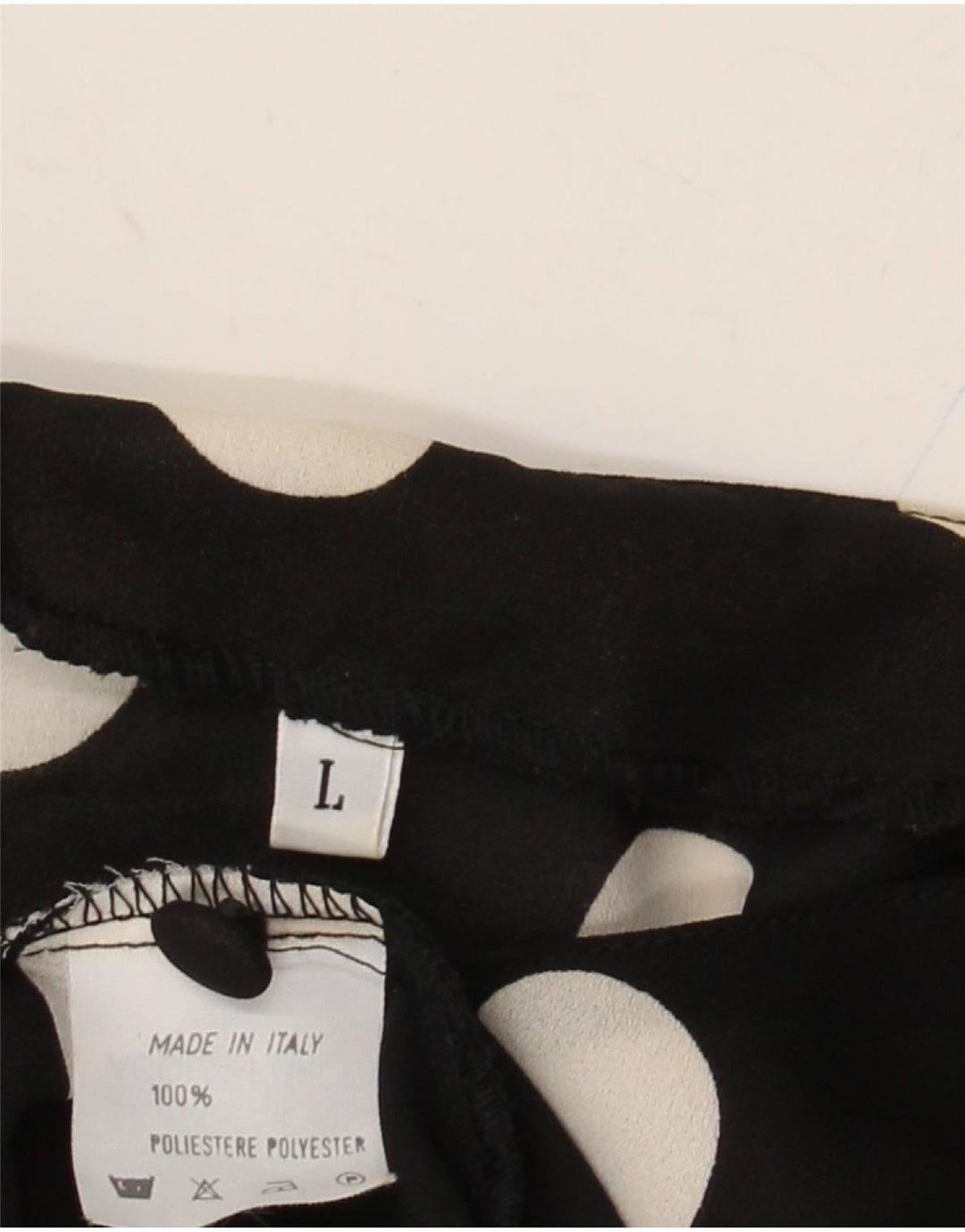 VINTAGE Womens Short Sleeve Shirt Blouse UK 16 Large Black Polka Dot