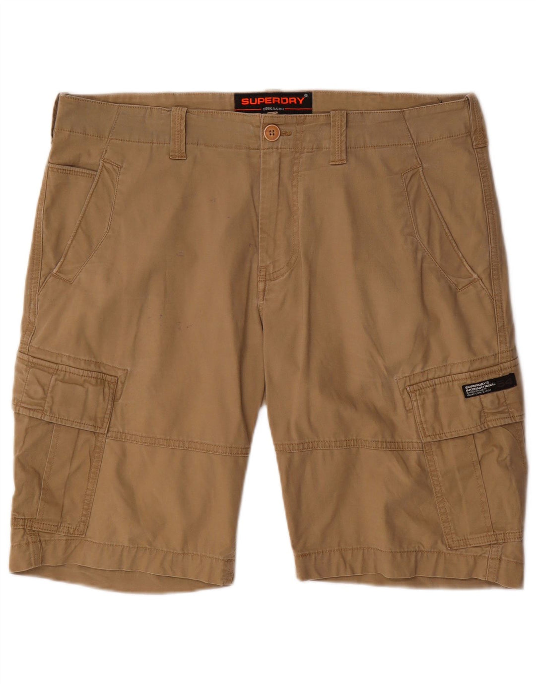 Superdry Mens Cargo Shorts W36 Large Beige Cotton