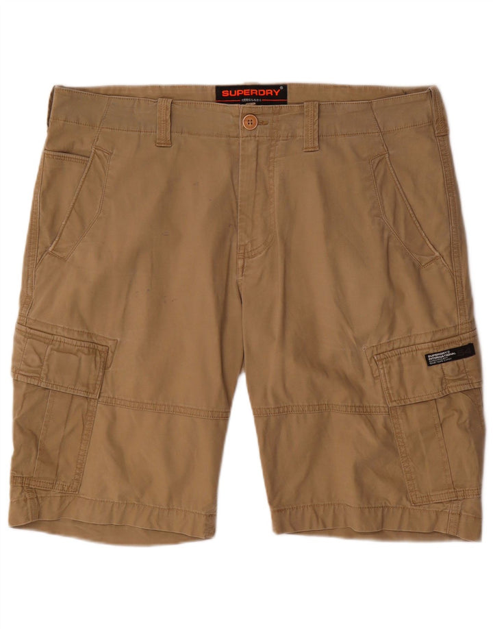 Superdry Mens Cargo Shorts W36 Large Beige Cotton