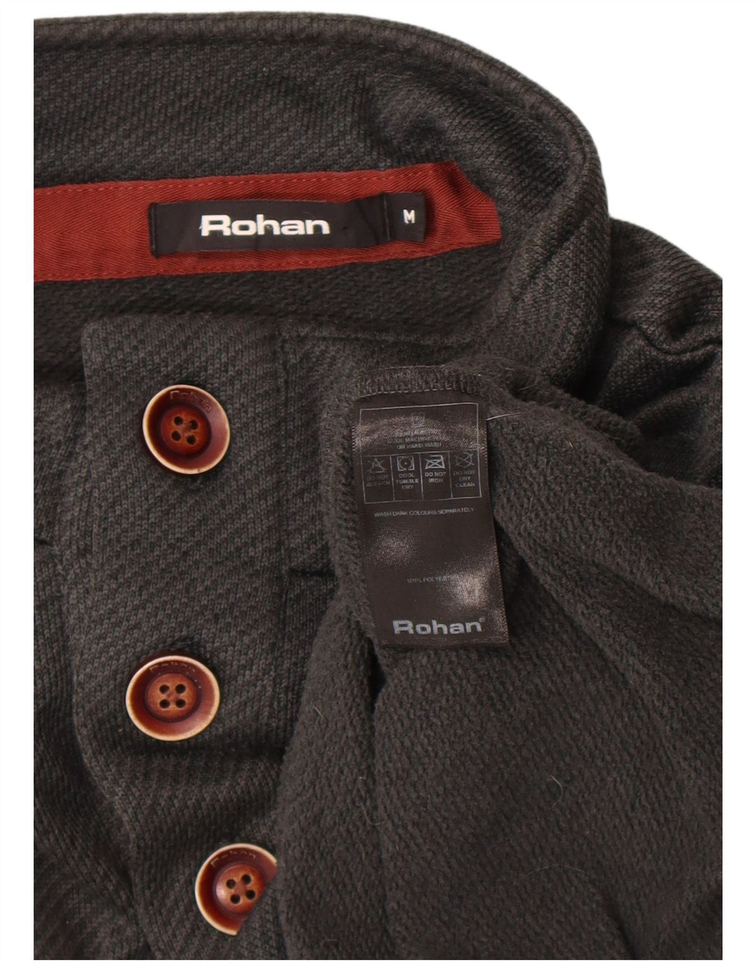 Rohan Mens Button Neck Sweatshirt Jumper Medium Grey Polyester